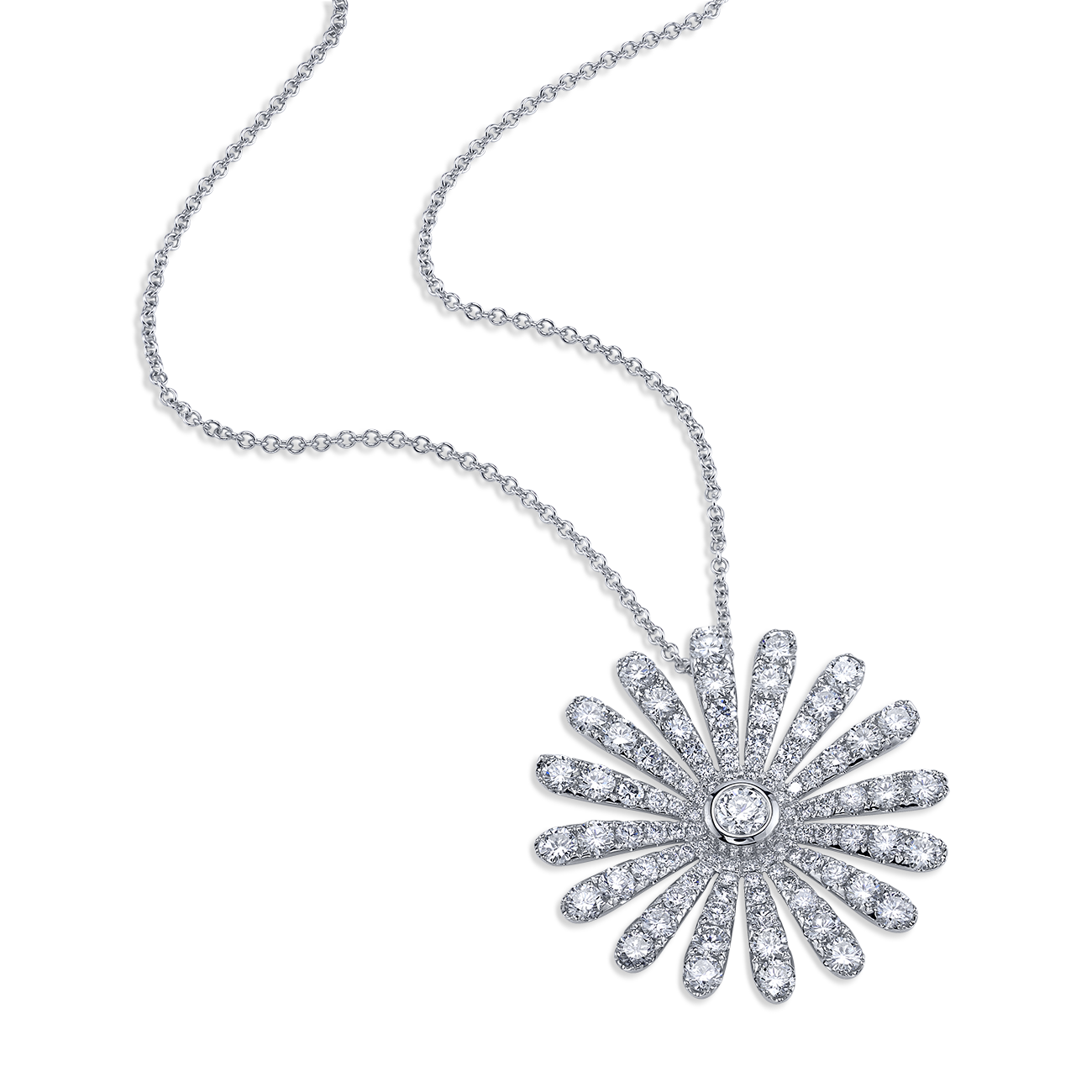 deBoulle Collection Daisy Necklace in White Gold