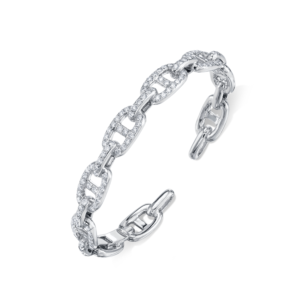 deBoulle Collection Chain Link Bangle in White Gold