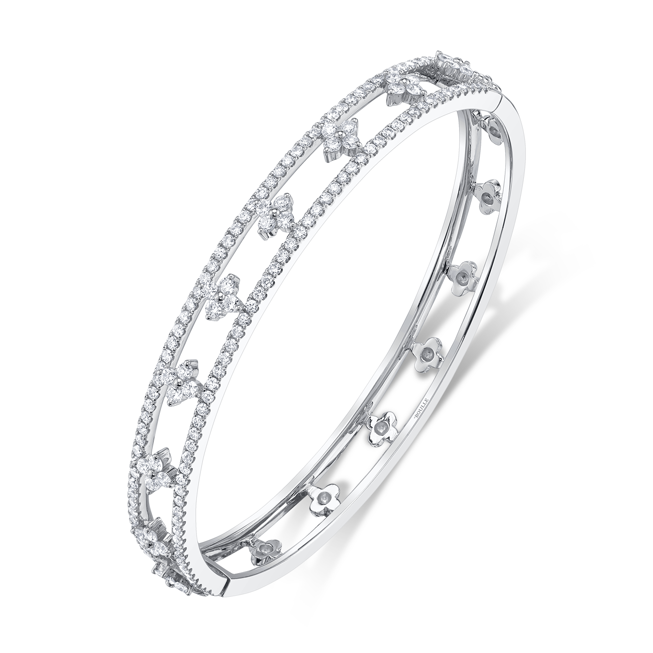 deBoulle Collection Fleur de Lis Openwork Bangle in White Gold