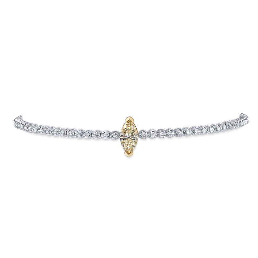 deBoulle Collection Diamond Bracelet with Marquis Center