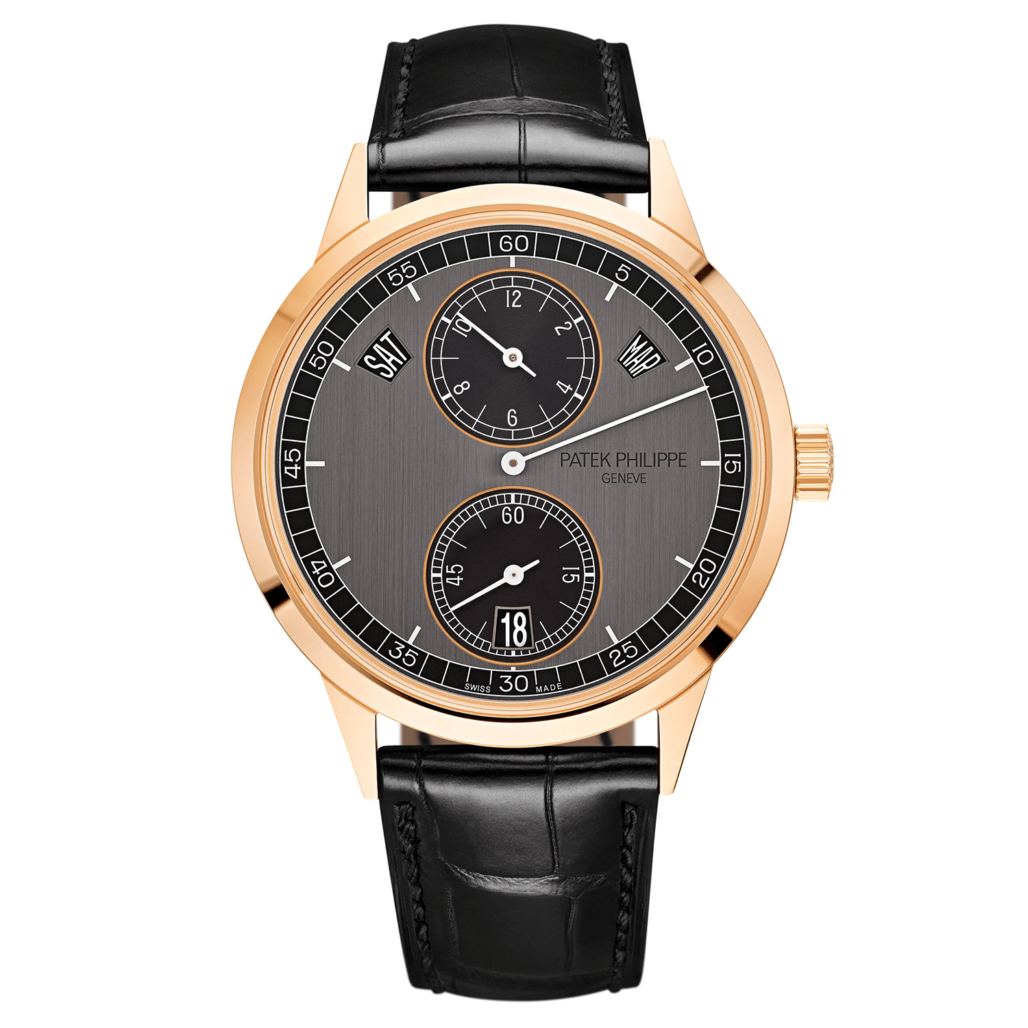 Patek Philippe 5235/50R-001 Men's Rose Gold Annual Calendar with Regulator-style Display - Complications