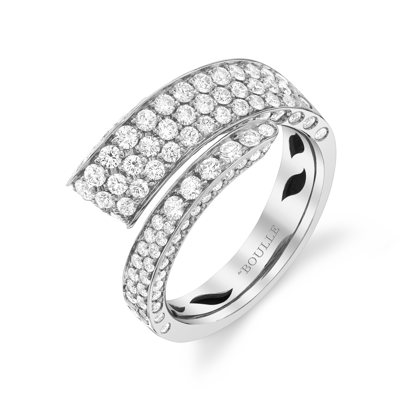 Bypass Ring in White Gold