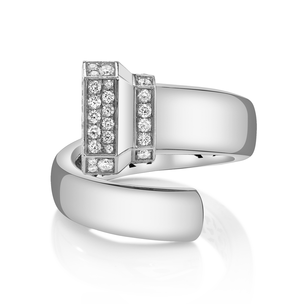 Signataire Open Ring White Gold