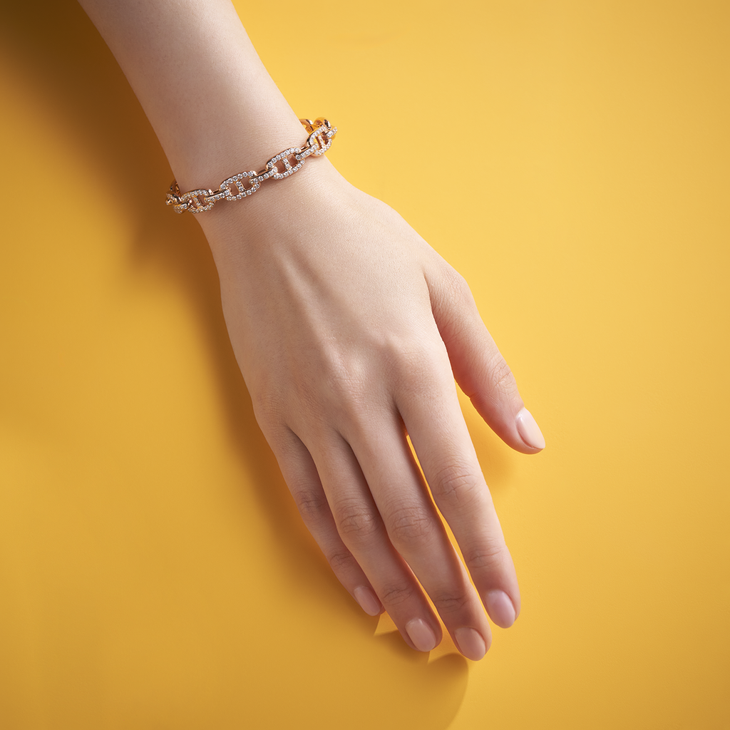 deBoulle Collection Chain Link Bangle in Rose Gold