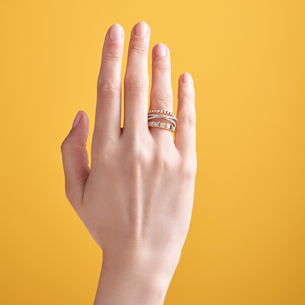 Modern Retro Three Band Ring