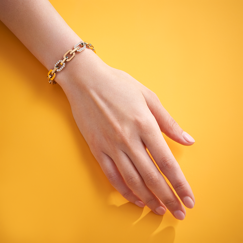 deBoulle Collection Linkedin Bracelet in Yellow Gold