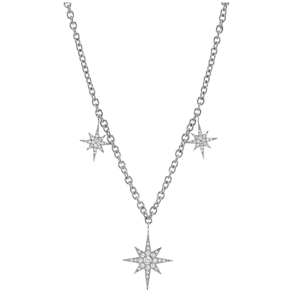 Petite Constellation Necklace in White Gold