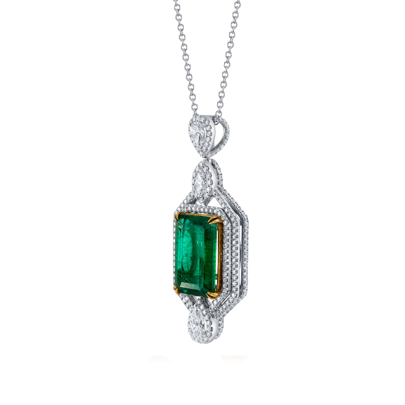 deBoulle High Jewelry Art Deco Emerald Pendant