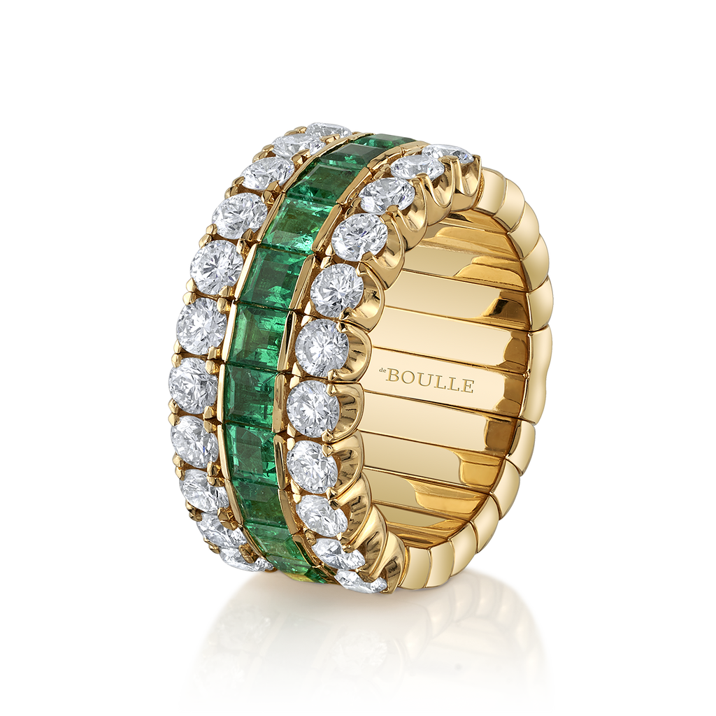 deBoulle Collection Stretchy Eternity Band with Emeralds