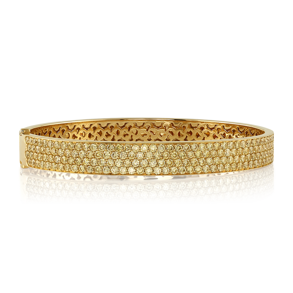 deBoulle Collection Pavé Diamond Open Hinged Bangle Bracelet