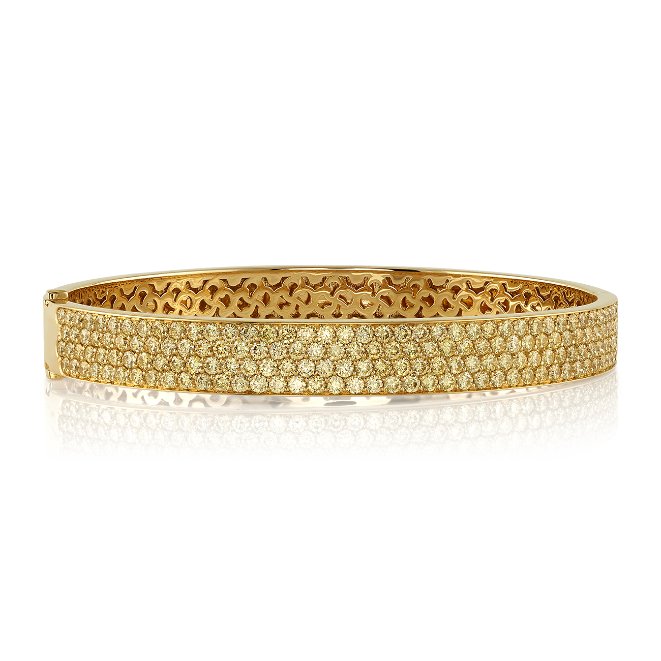 deBoulle Collection Pavé Diamond Open Hinged Bangle Bracelet