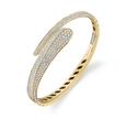 de Boulle Collection Diamond Bypass Bangle in Yellow Gold