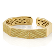 deBoulle Collection Octagonal Pavé Yellow Diamond Hinged Open Bangle Bracelet