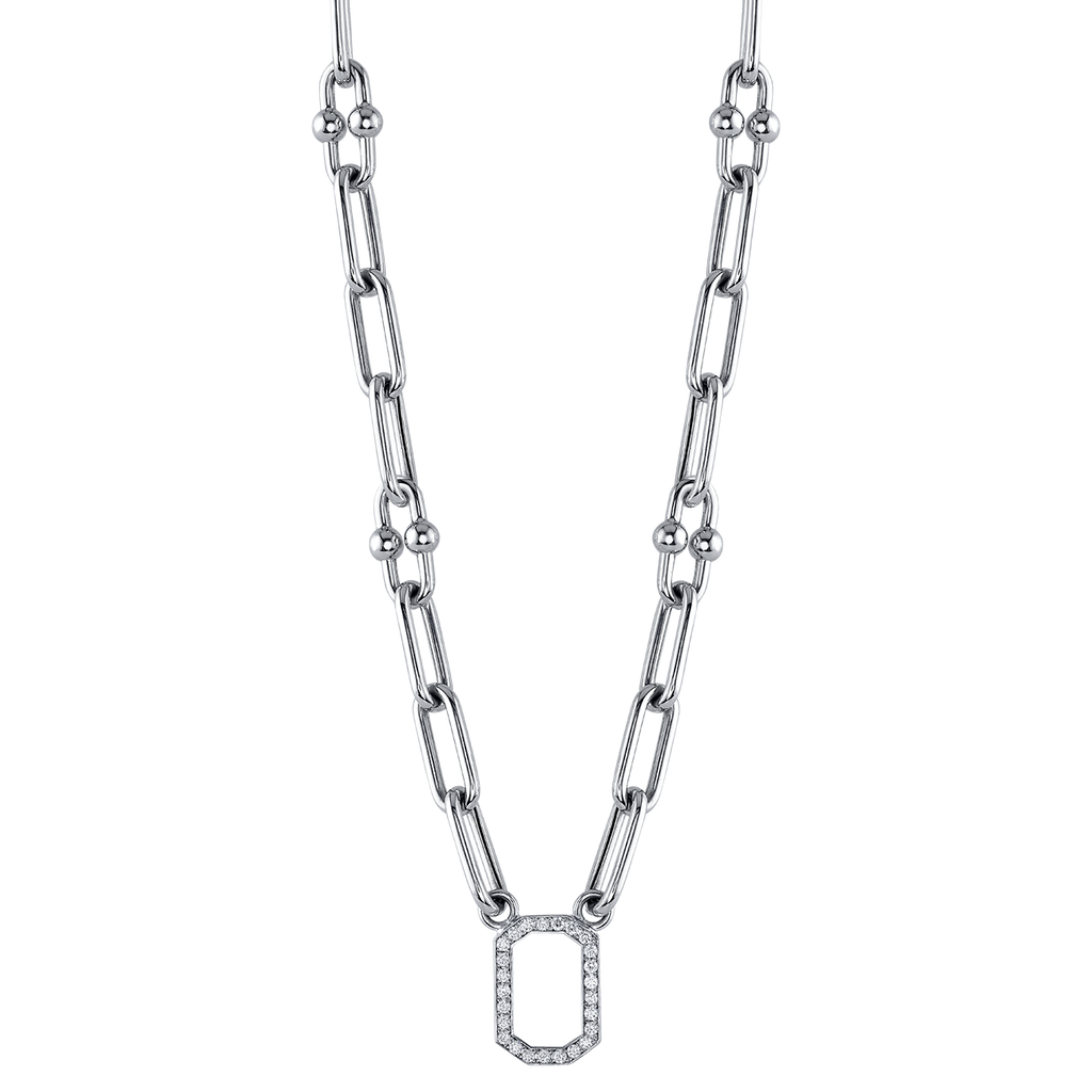 deBoulle Collection Chain Link Necklace in White Gold