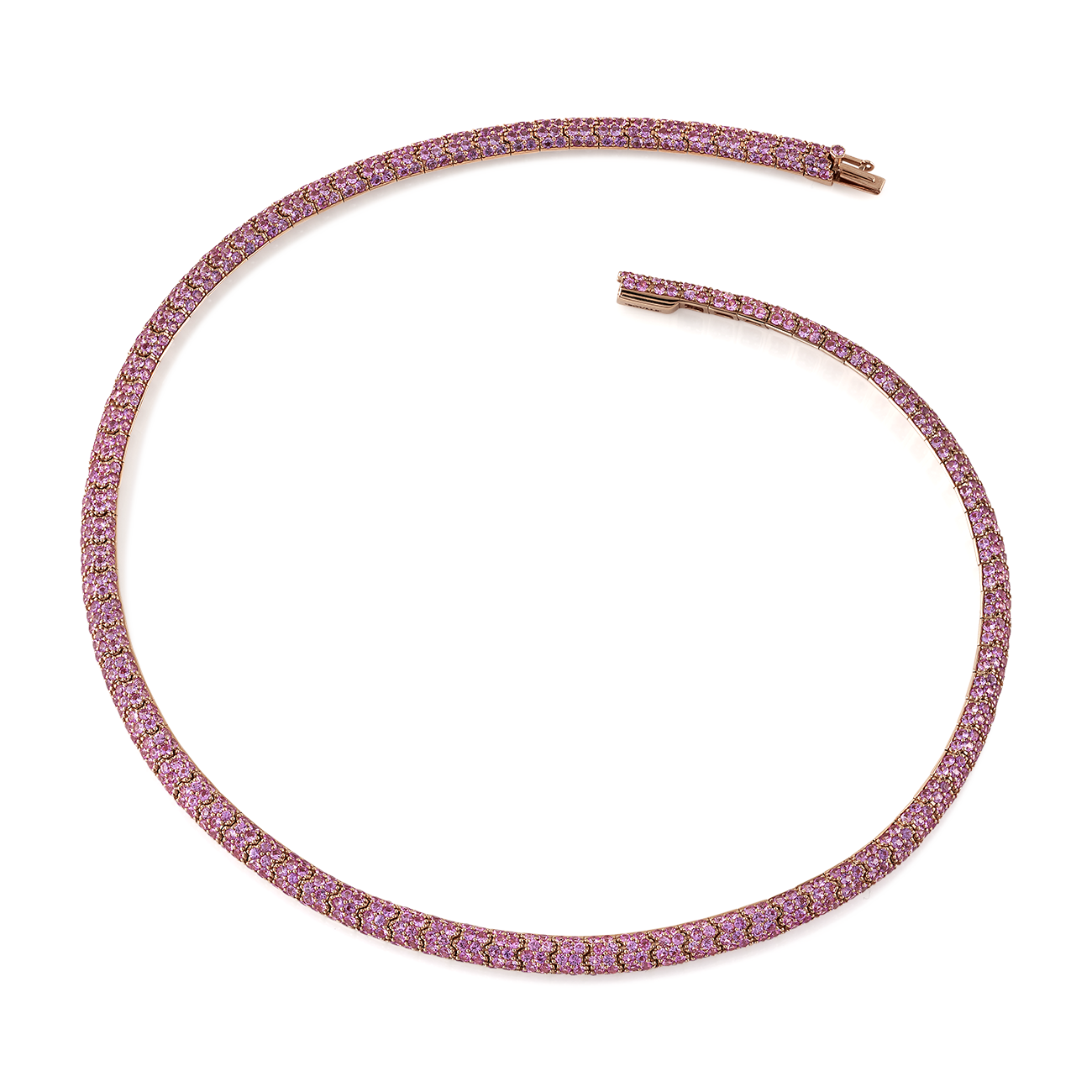 deBoulle Collection Pavé Pink Sapphire Choker