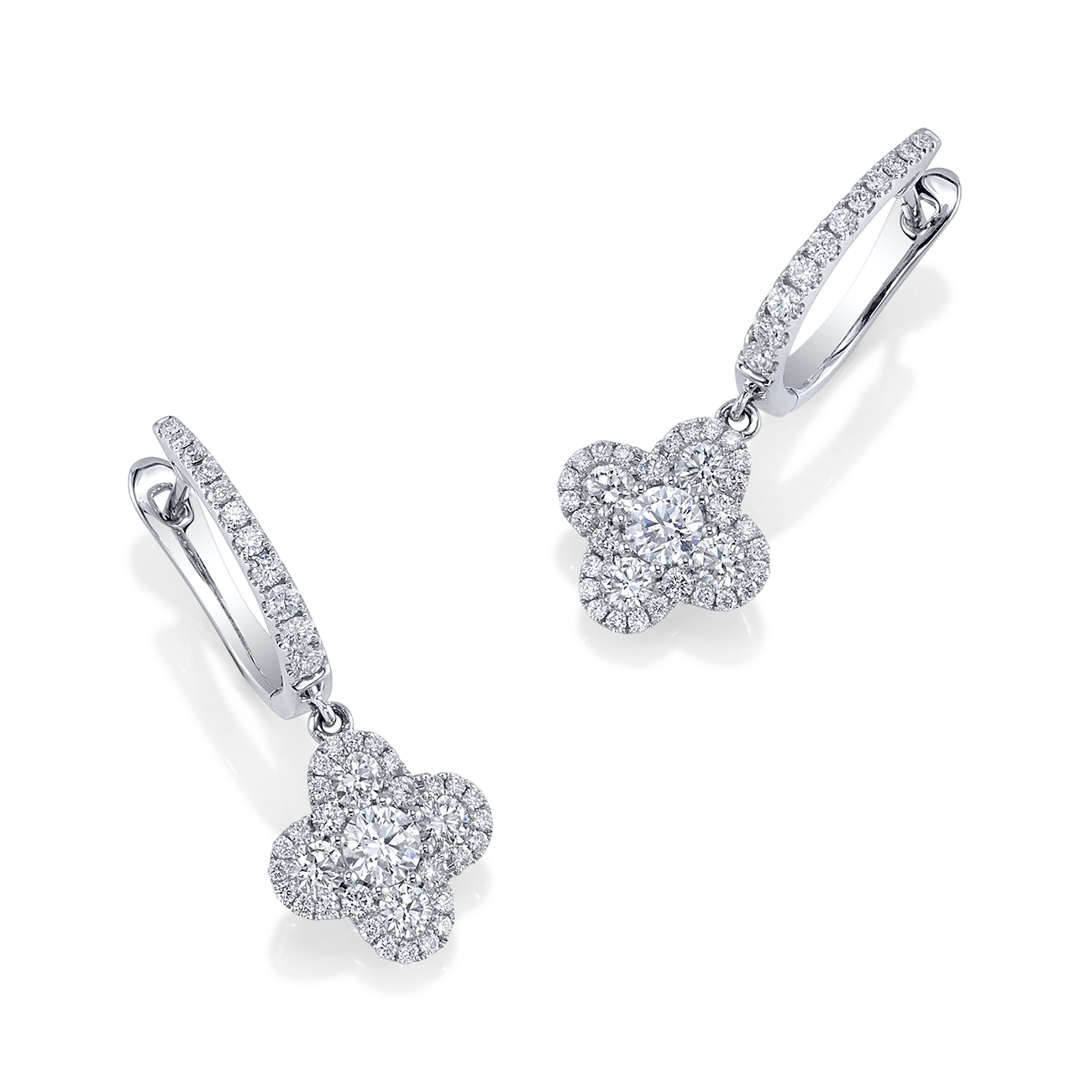 deBoulle Collection Clover Earrings with Diamonds