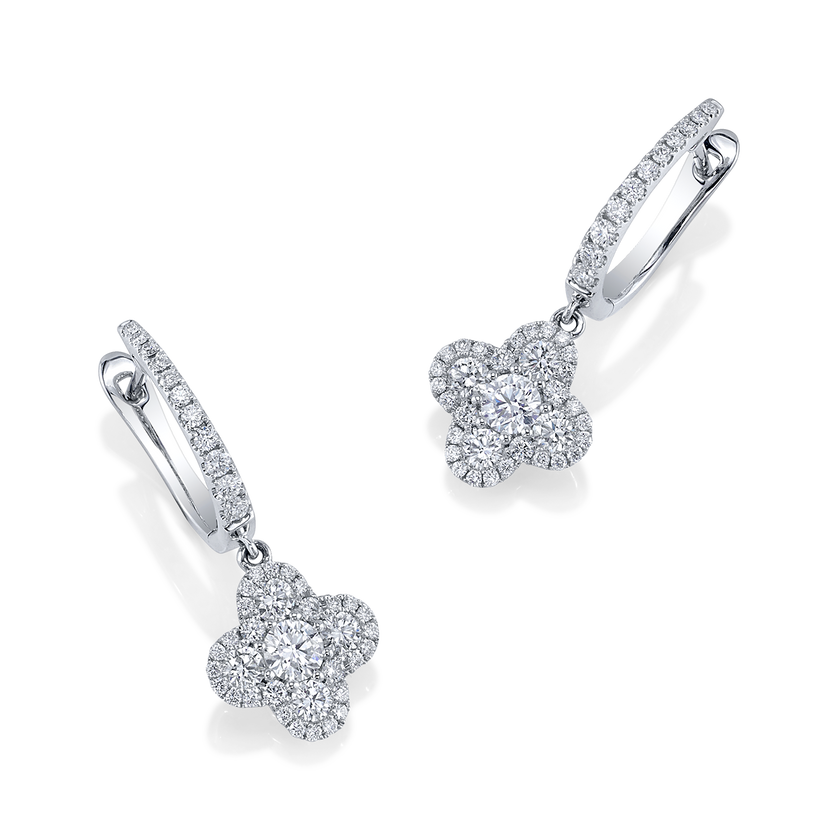 deBoulle Collection Clover Earrings with Diamonds