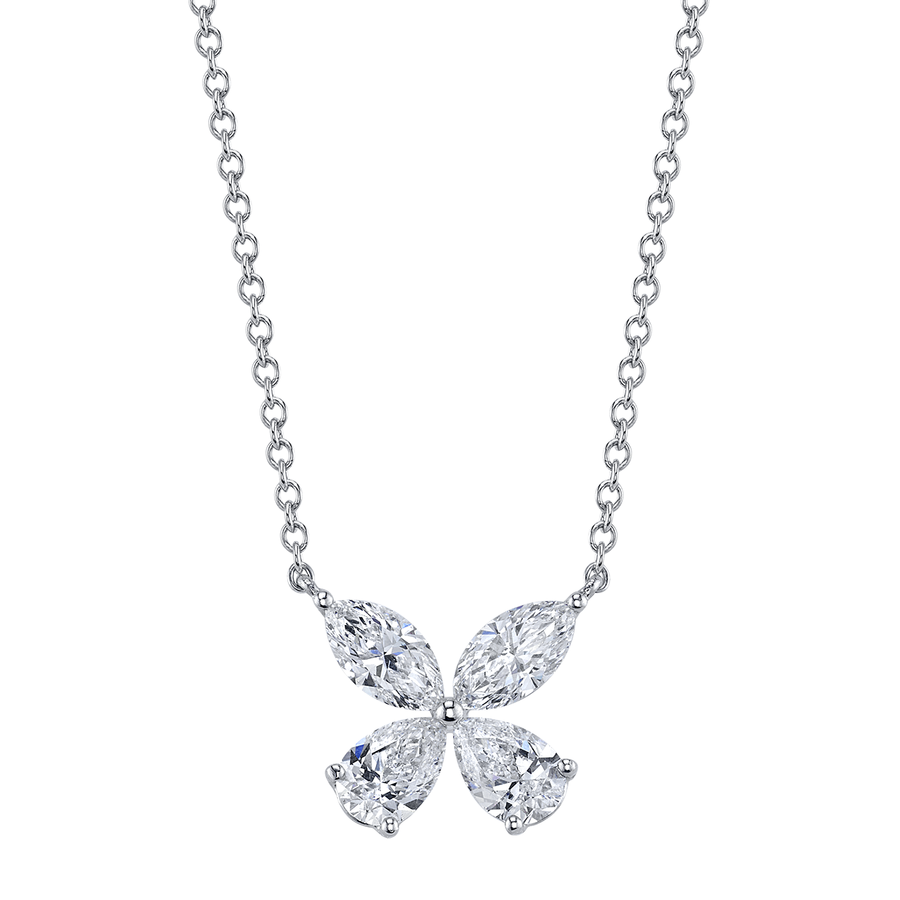 deBoulle Collection Diamond Butterfly Pendant in White Gold