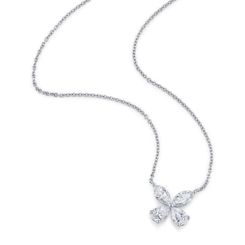 deBoulle Collection Diamond Butterfly Pendant in White Gold