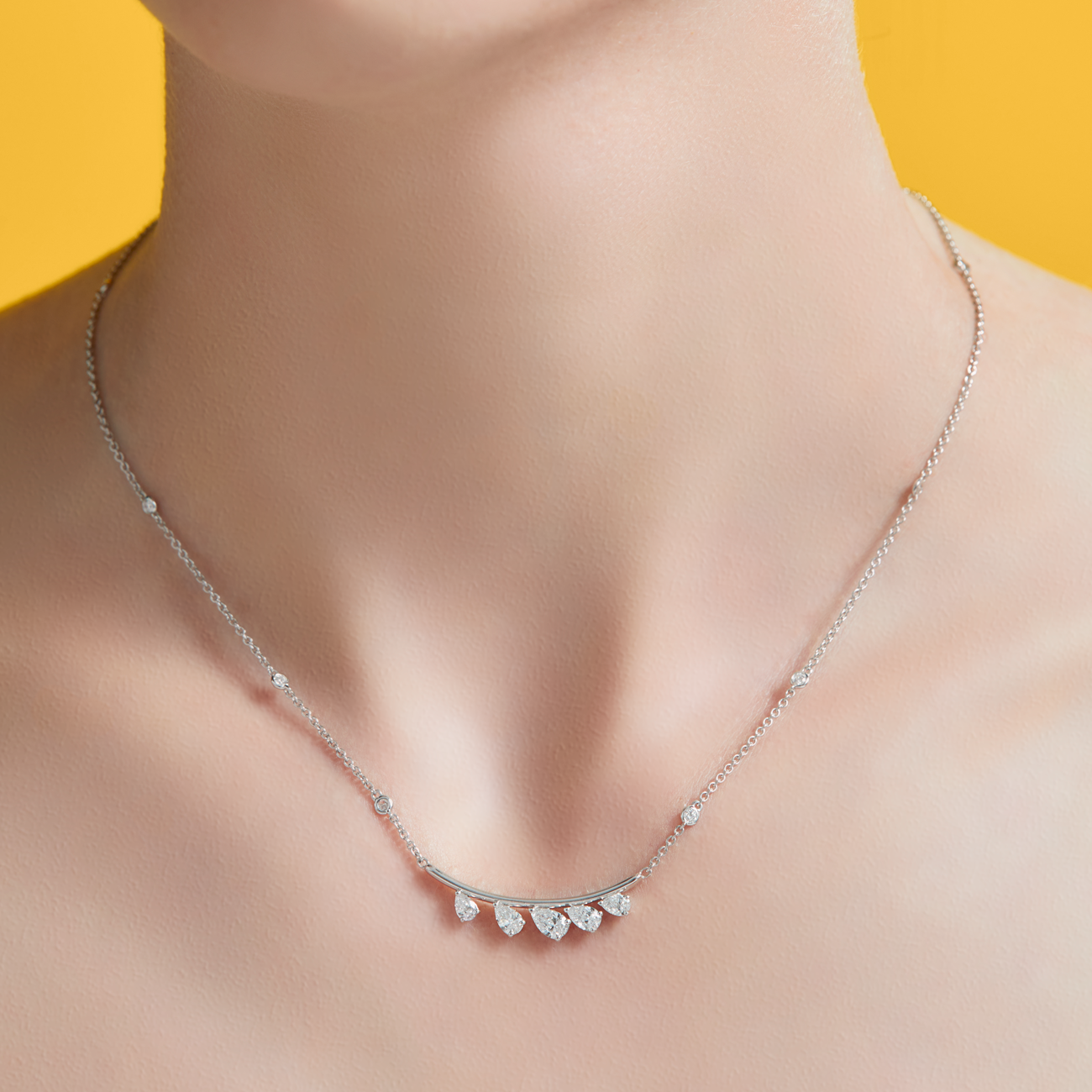 deBoulle Collection Curved Diamond Necklace