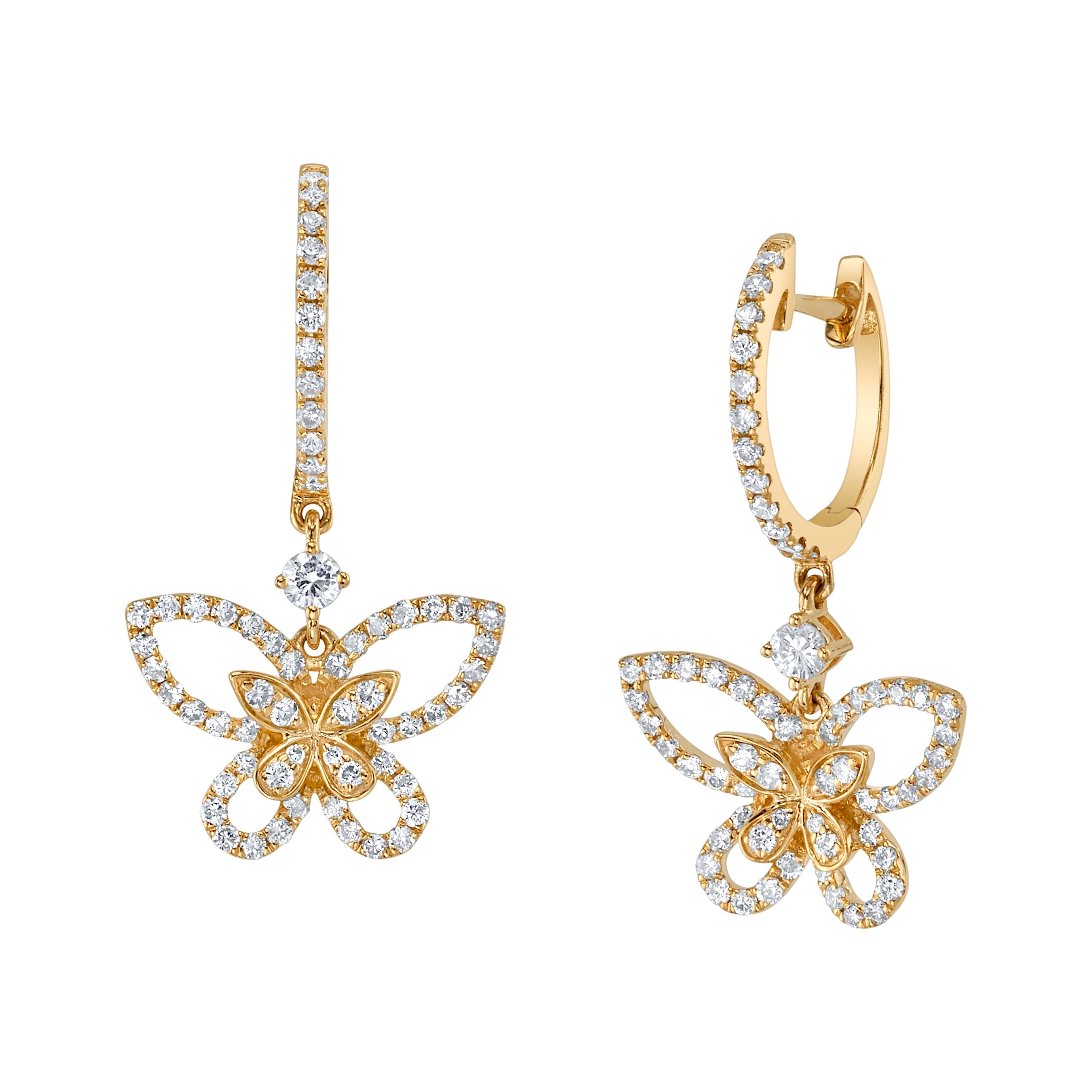 deBoulle Collection Diamond Butterfly Earrings