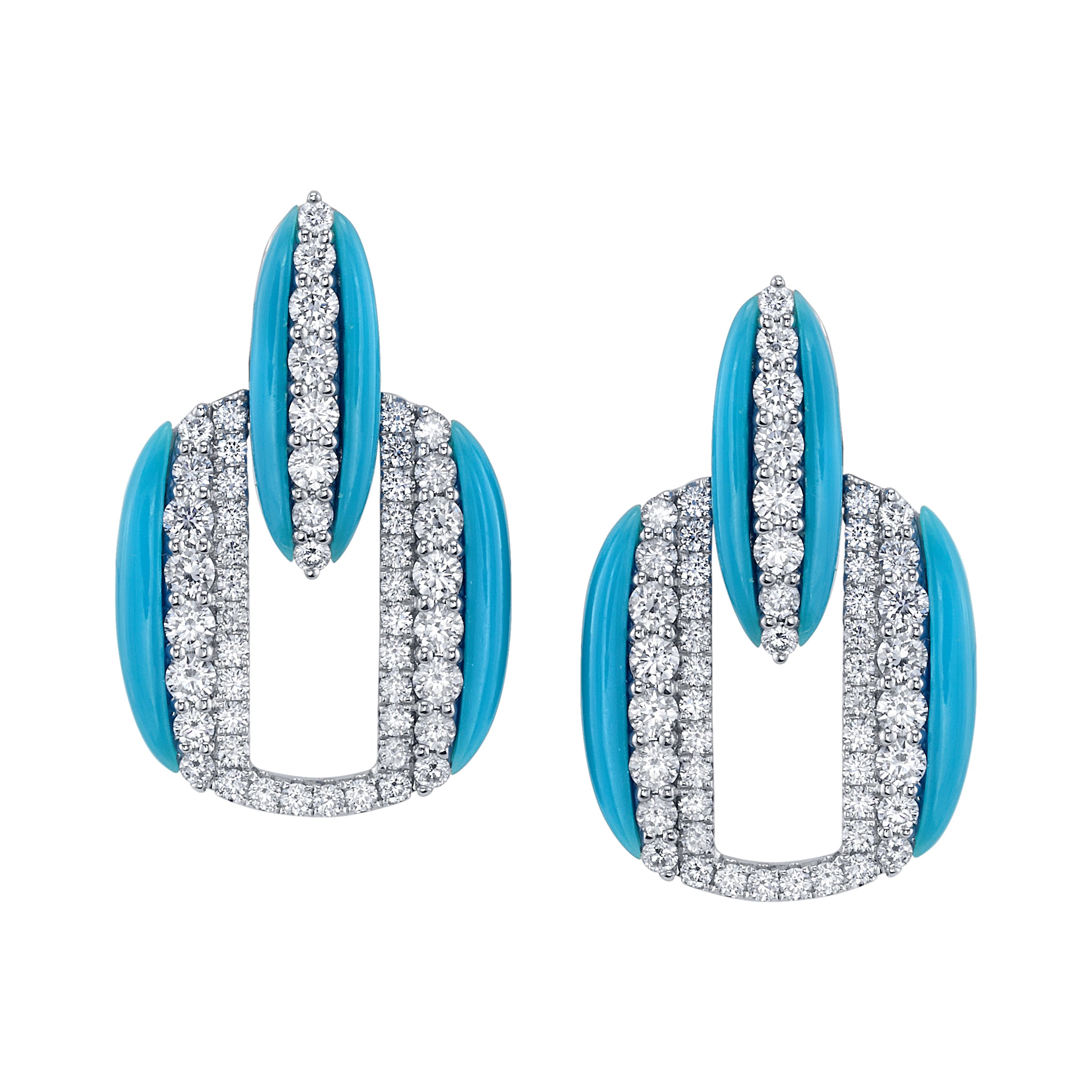 deBoulle Collection Diamond and Turquoise Earrings