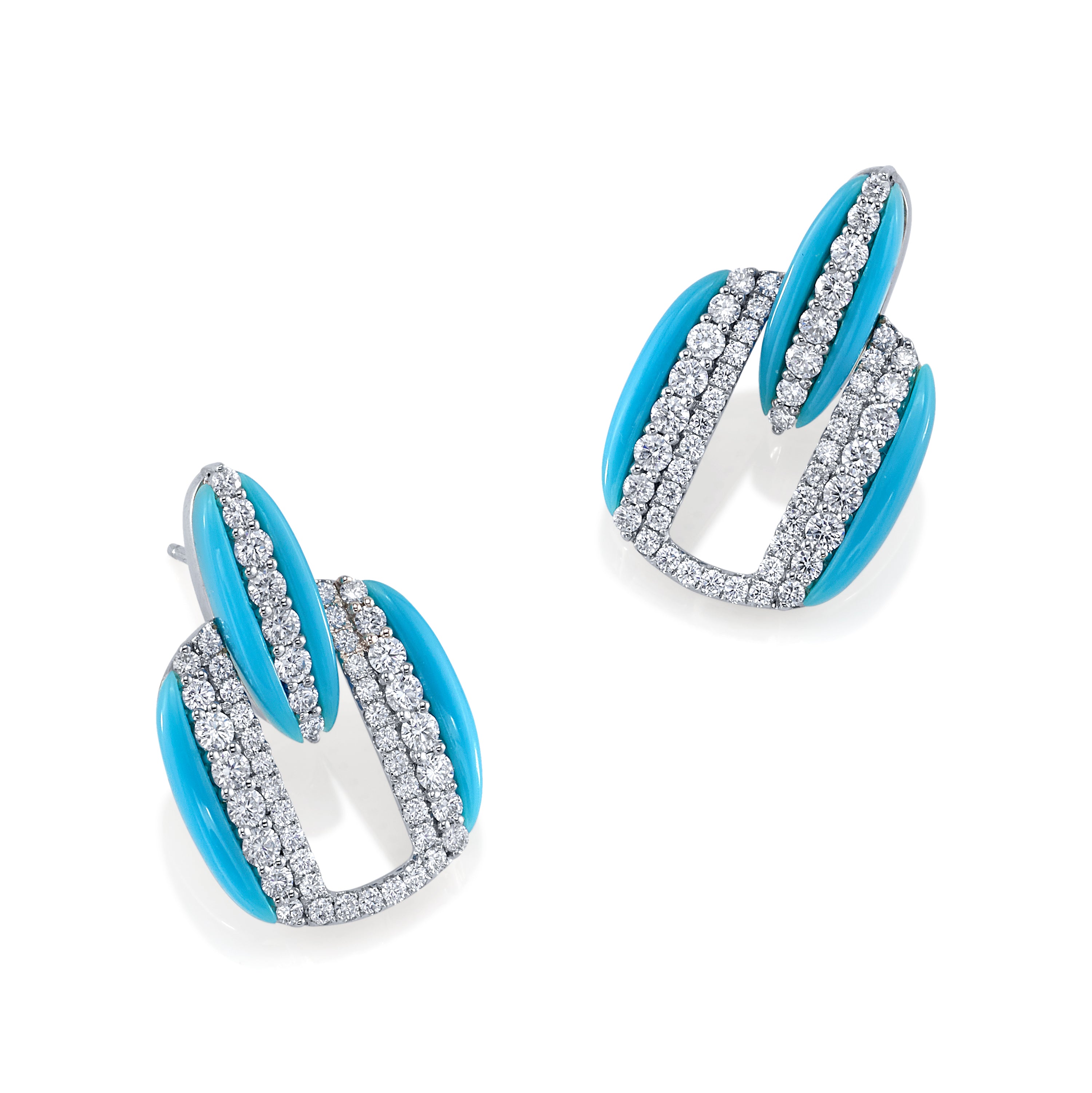 deBoulle Collection Diamond and Turquoise Earrings