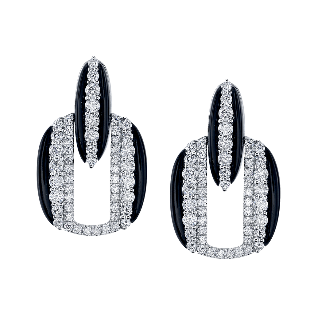 deBoulle Collection Diamond and Onyx Earrings