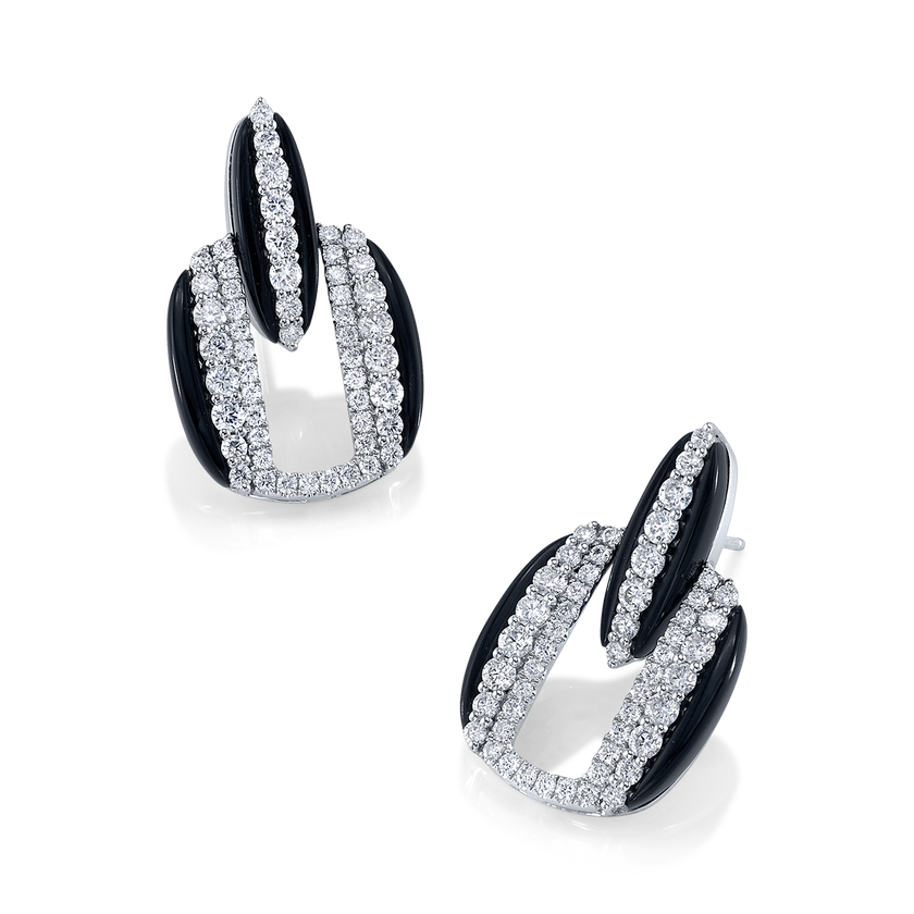 deBoulle Collection Diamond and Onyx Earrings