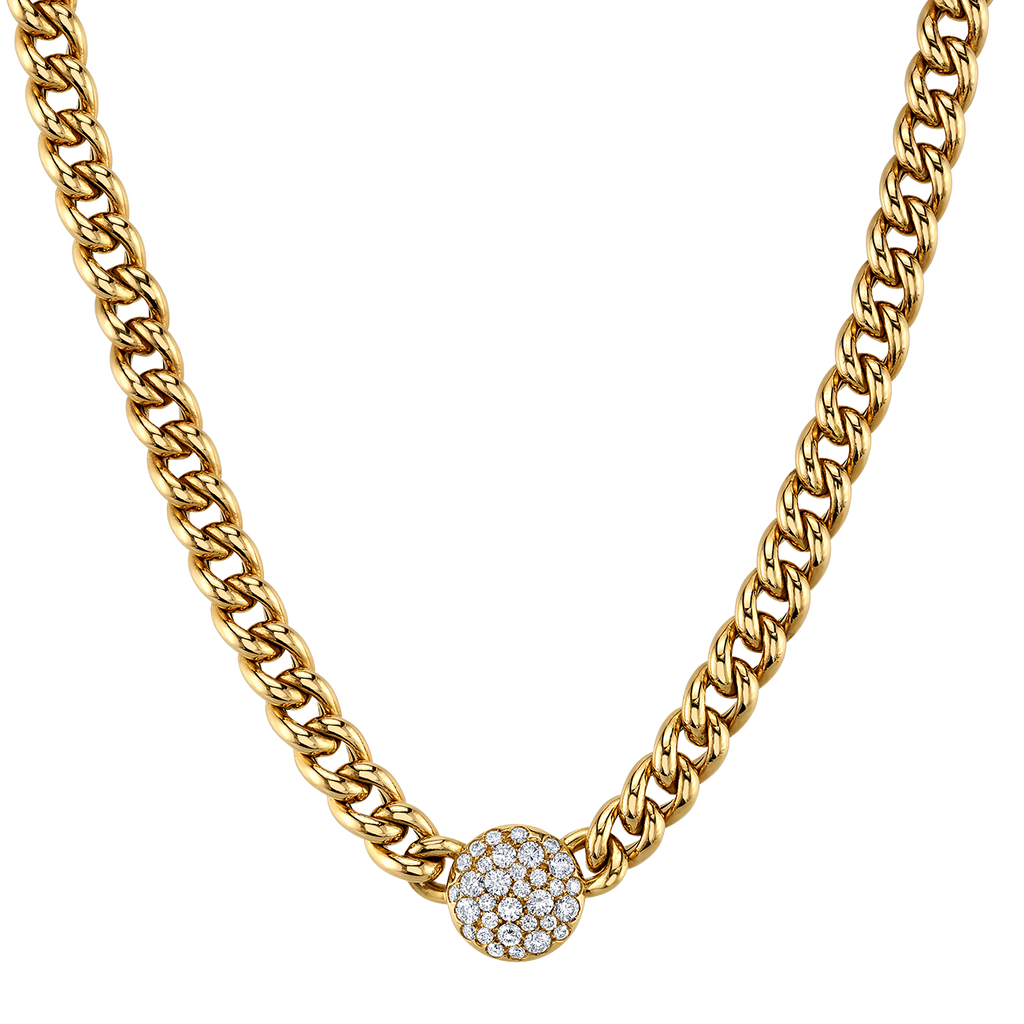 deBoulle Collection Curb Chain Choker with Diamond Center