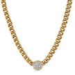 deBoulle Collection Curb Chain Choker with Diamond Center