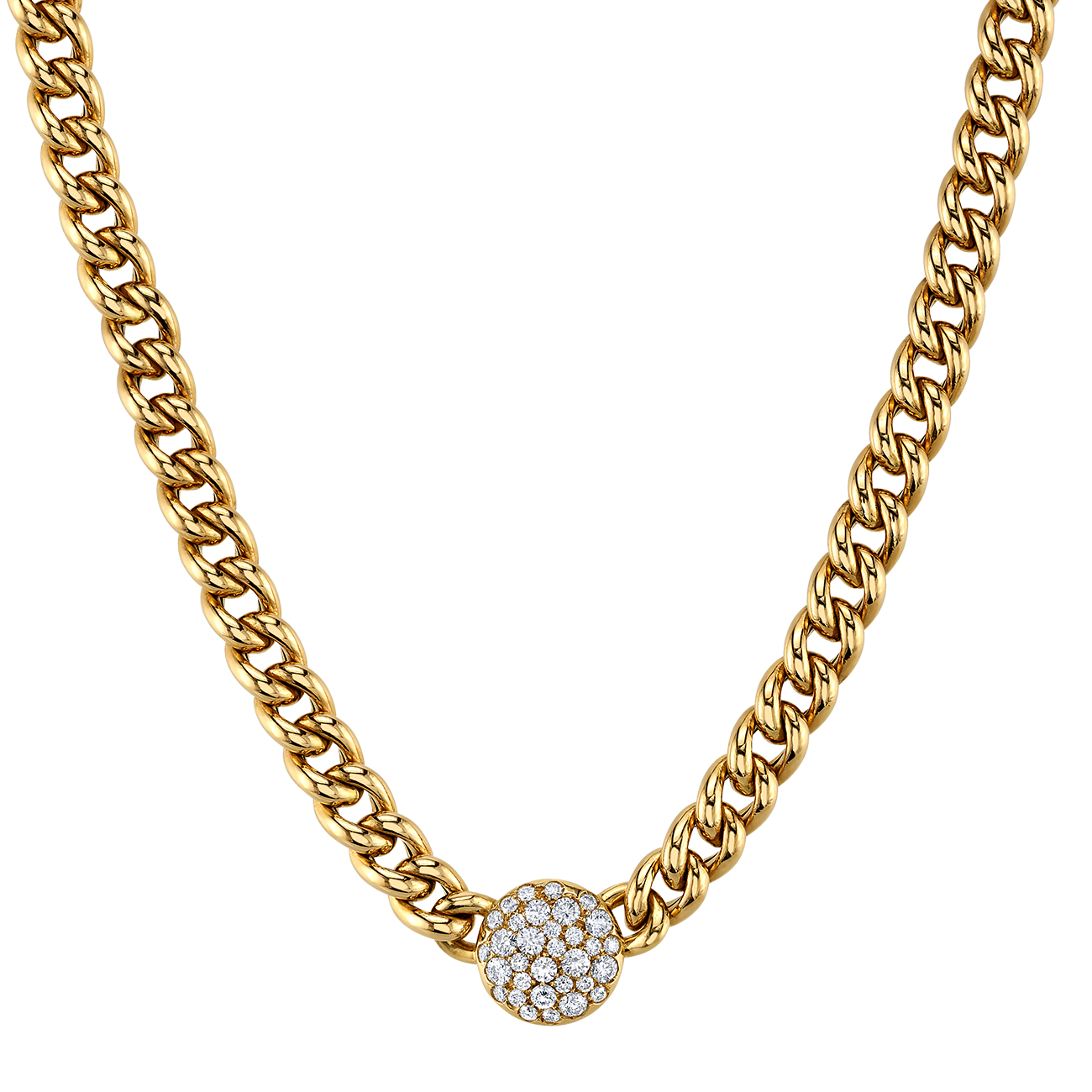 deBoulle Collection Curb Chain Choker with Diamond Center