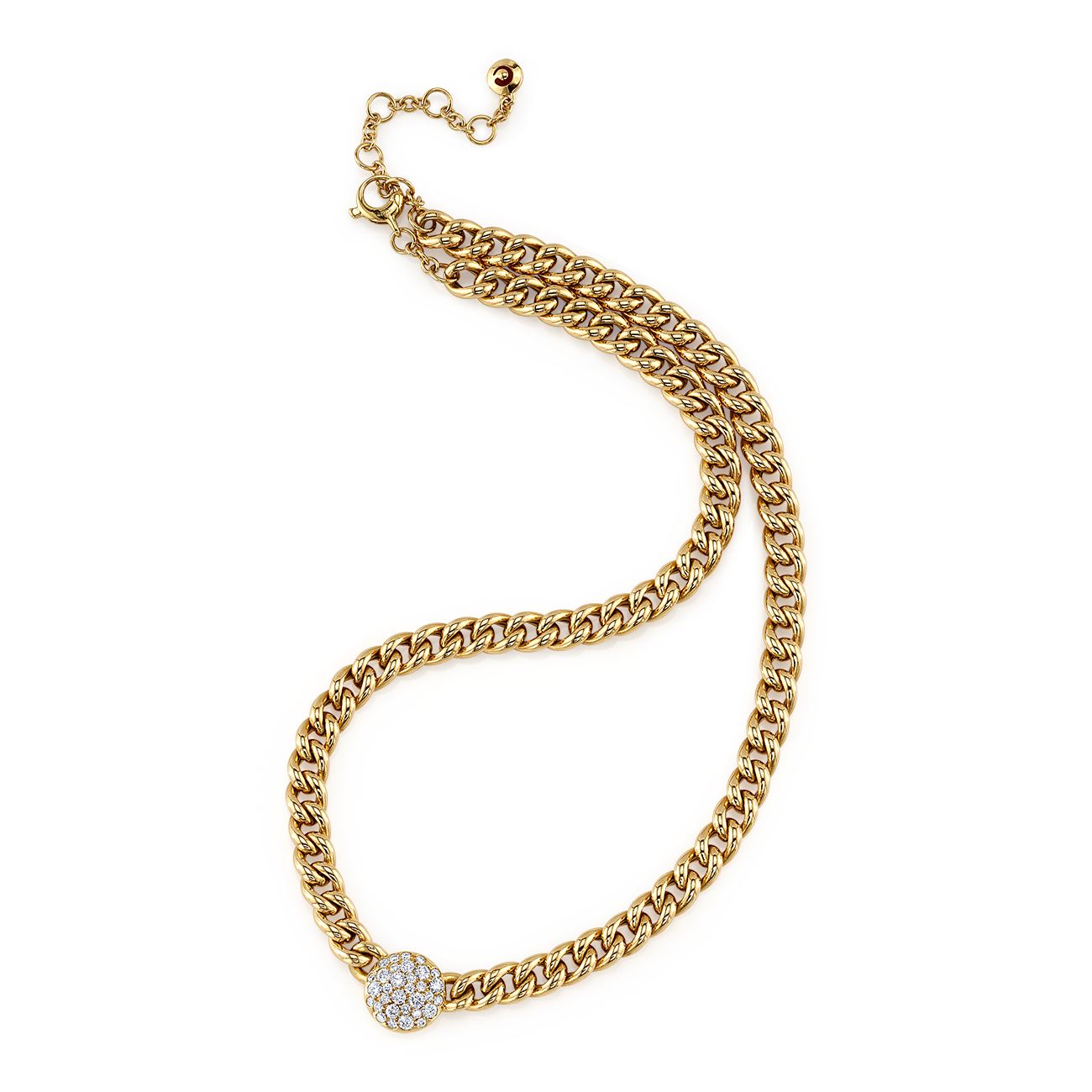 deBoulle Collection Curb Chain Choker with Diamond Center