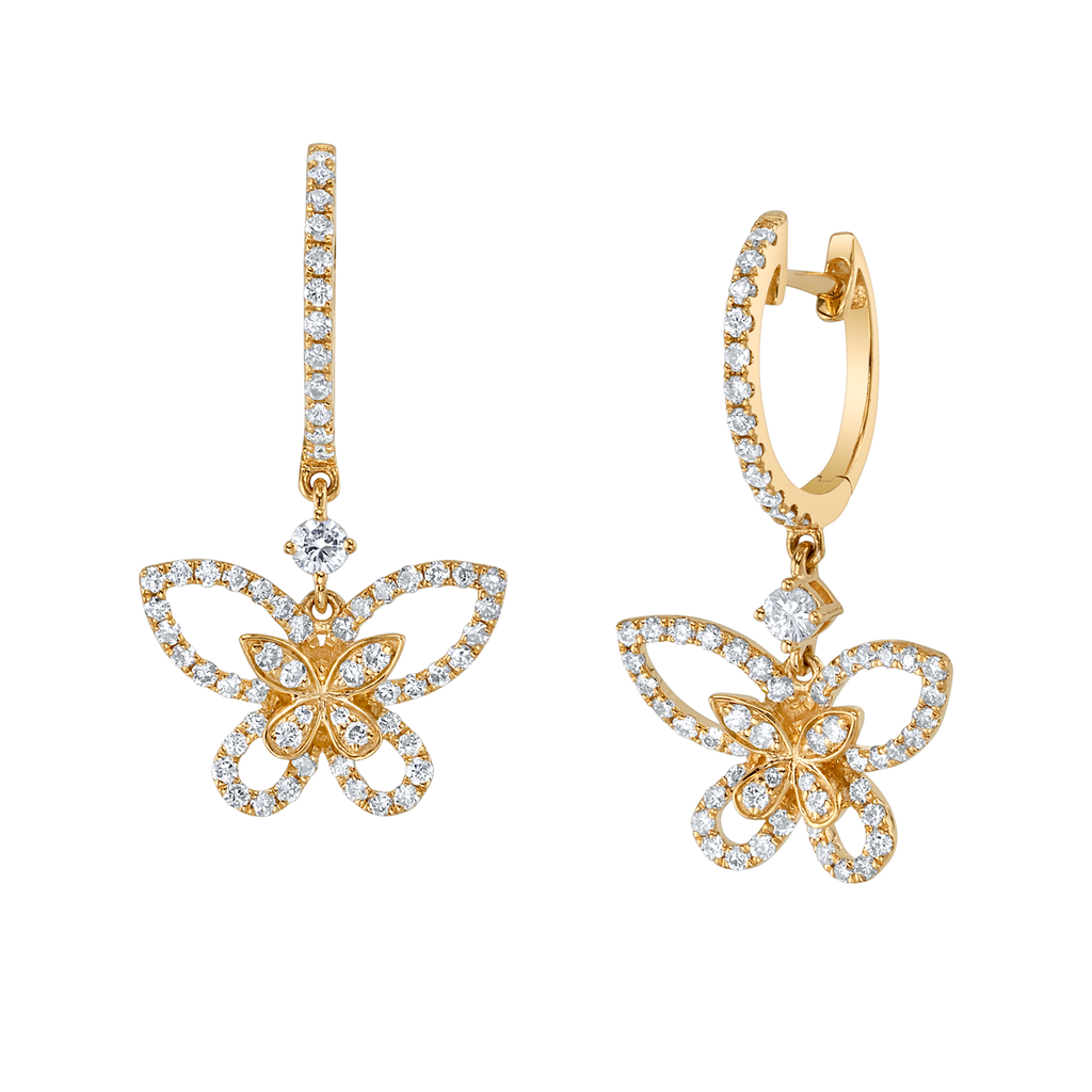 deBoulle Collection Diamond Butterfly Earrings