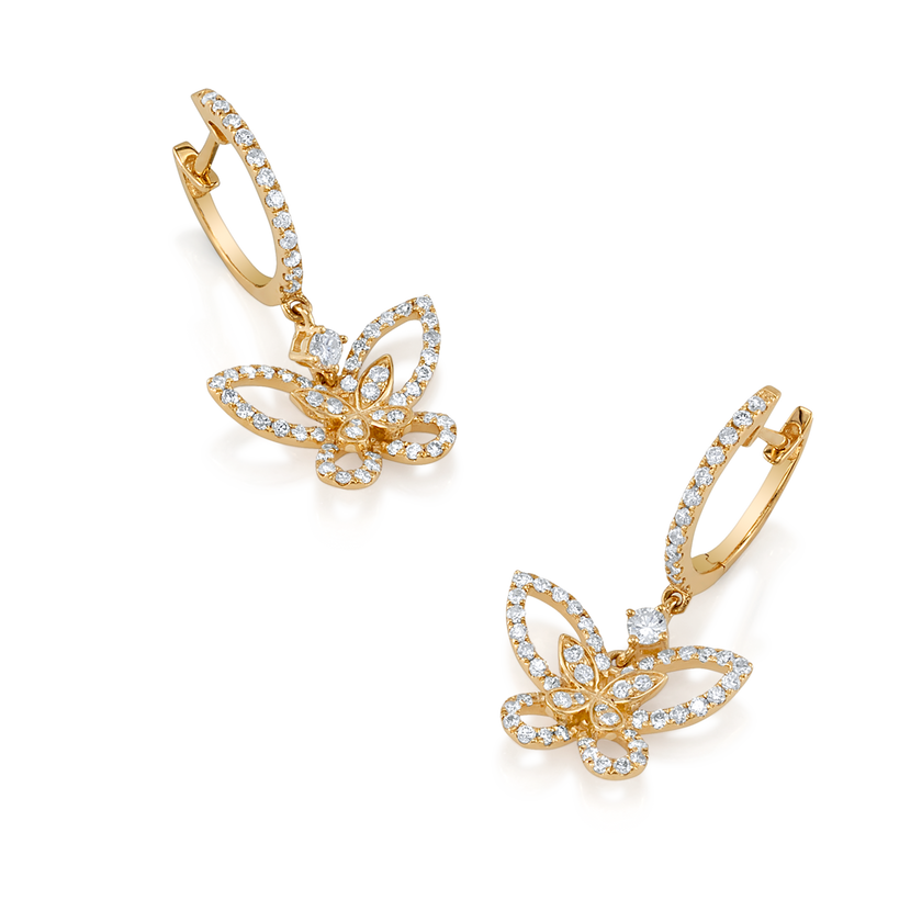 deBoulle Collection Diamond Butterfly Earrings