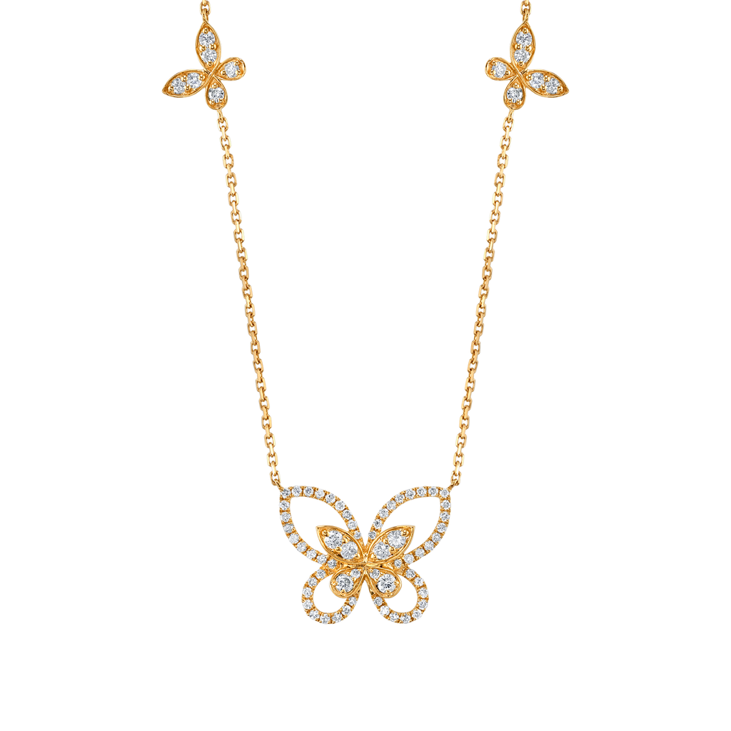 deBoulle Collection Diamond Butterfly Pendant in 18K yellow gold