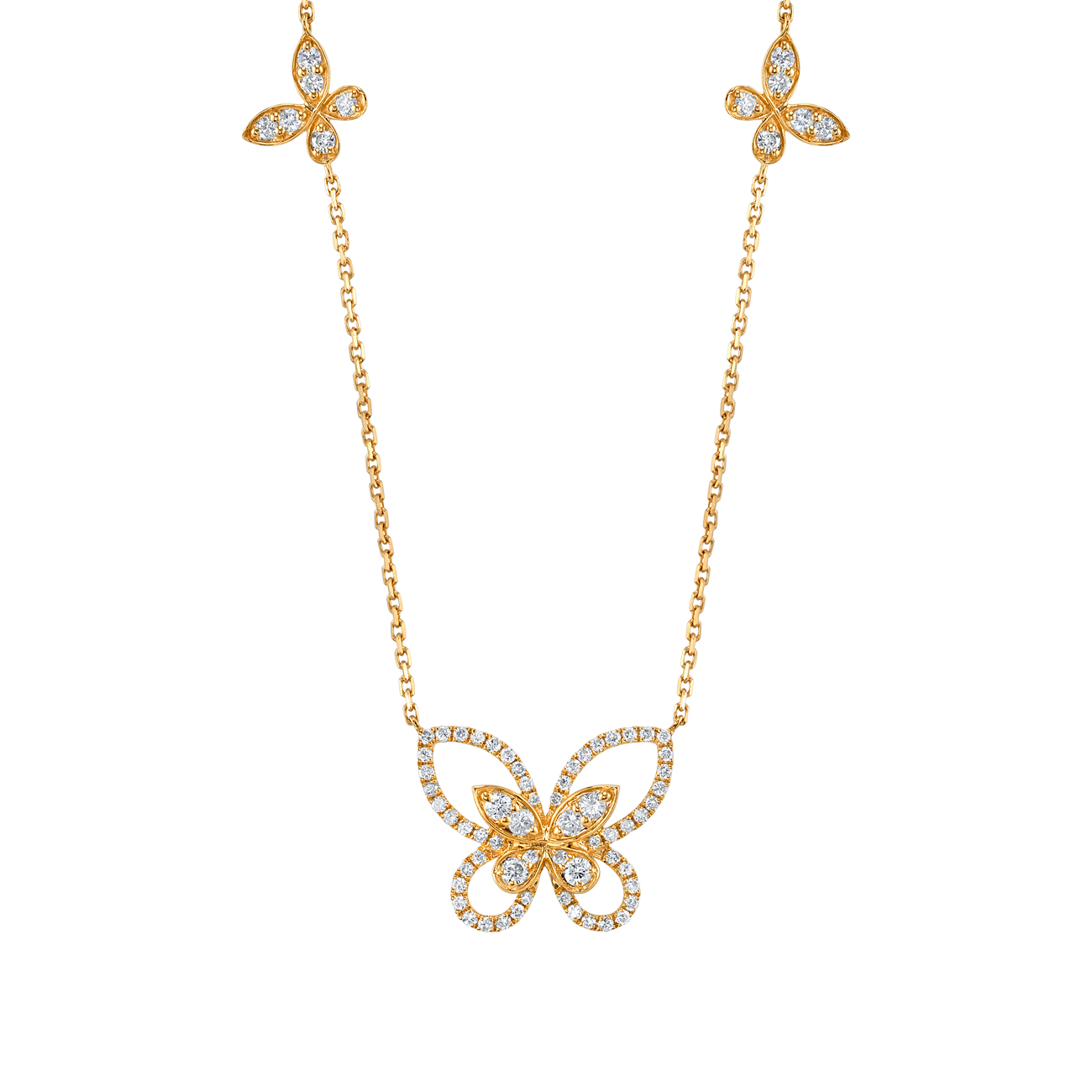 deBoulle Collection Diamond Butterfly Pendant in 18K yellow gold