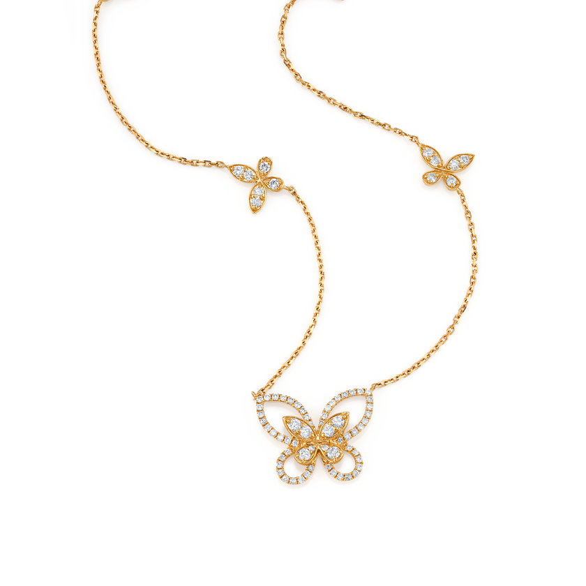 deBoulle Collection Diamond Butterfly Pendant in 18K yellow gold