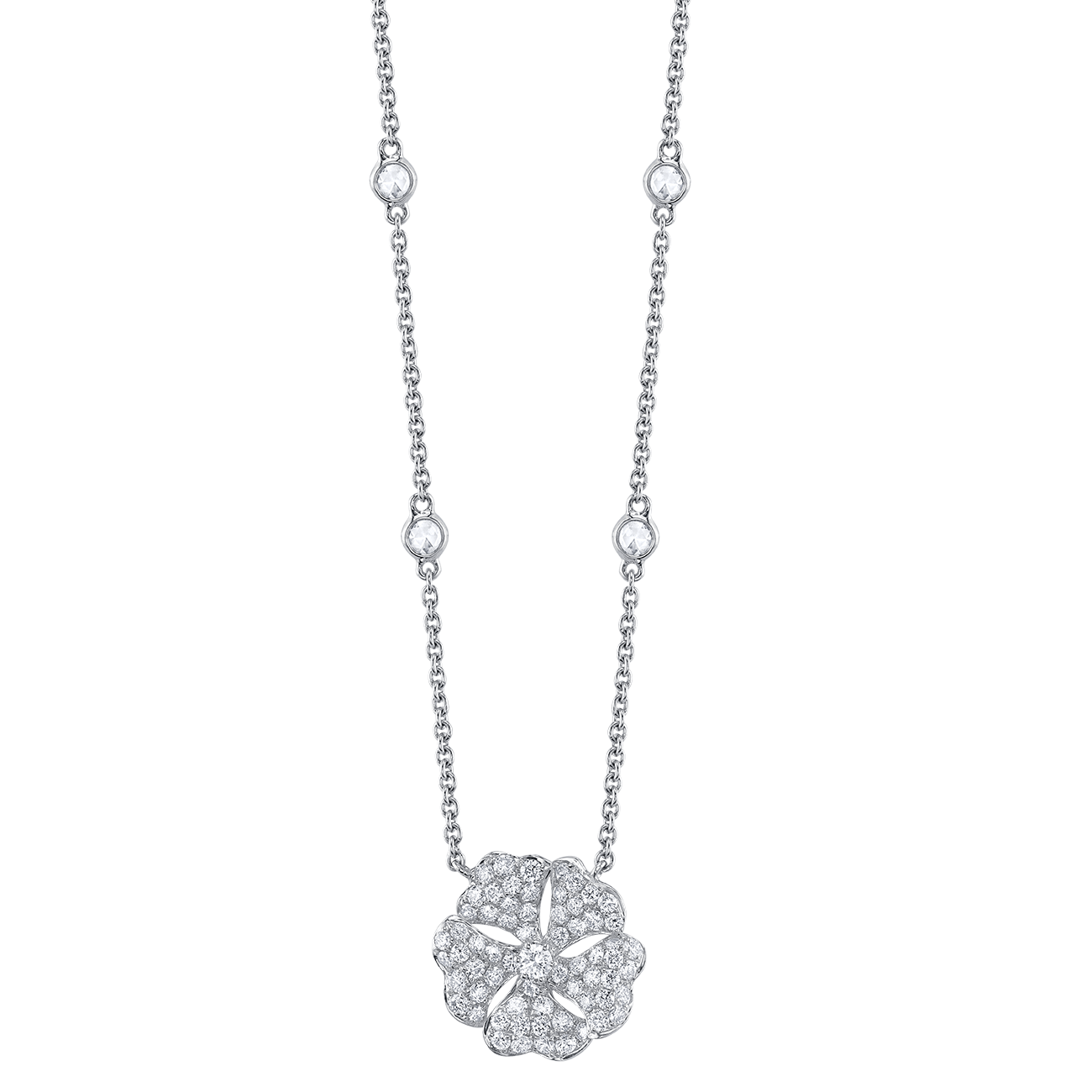 deBoulle Collection Blossom Pendant in White Gold