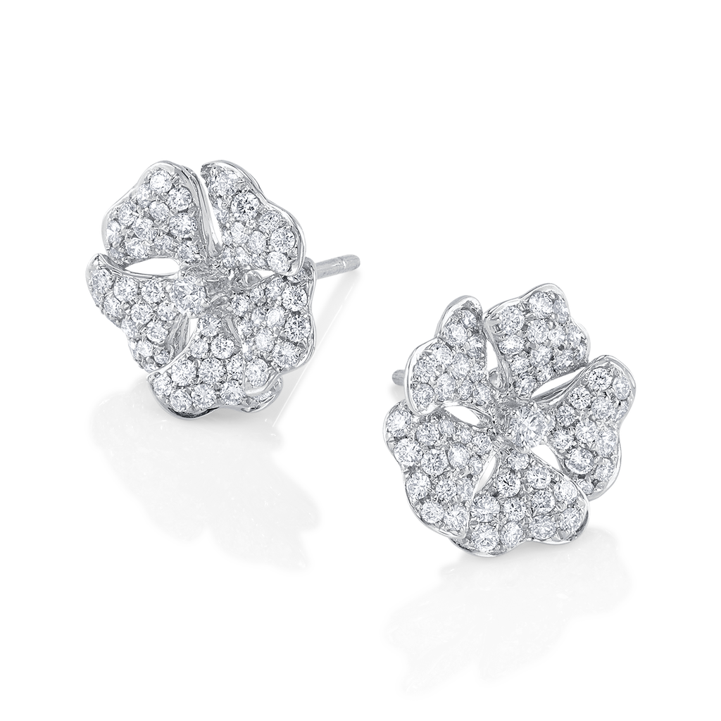 deBoulle Collection Blossom Earrings in White Gold