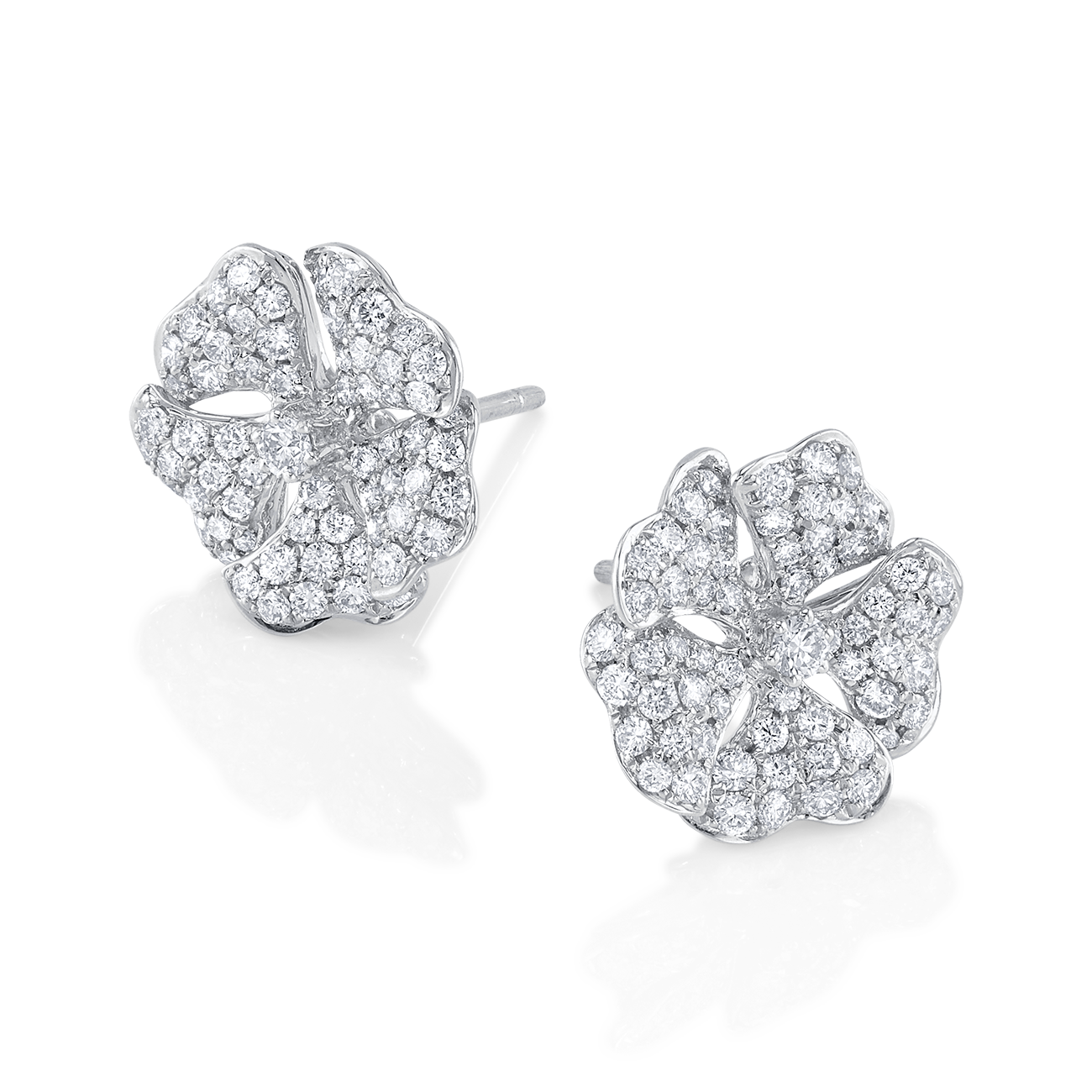 deBoulle Collection Blossom Earrings in White Gold