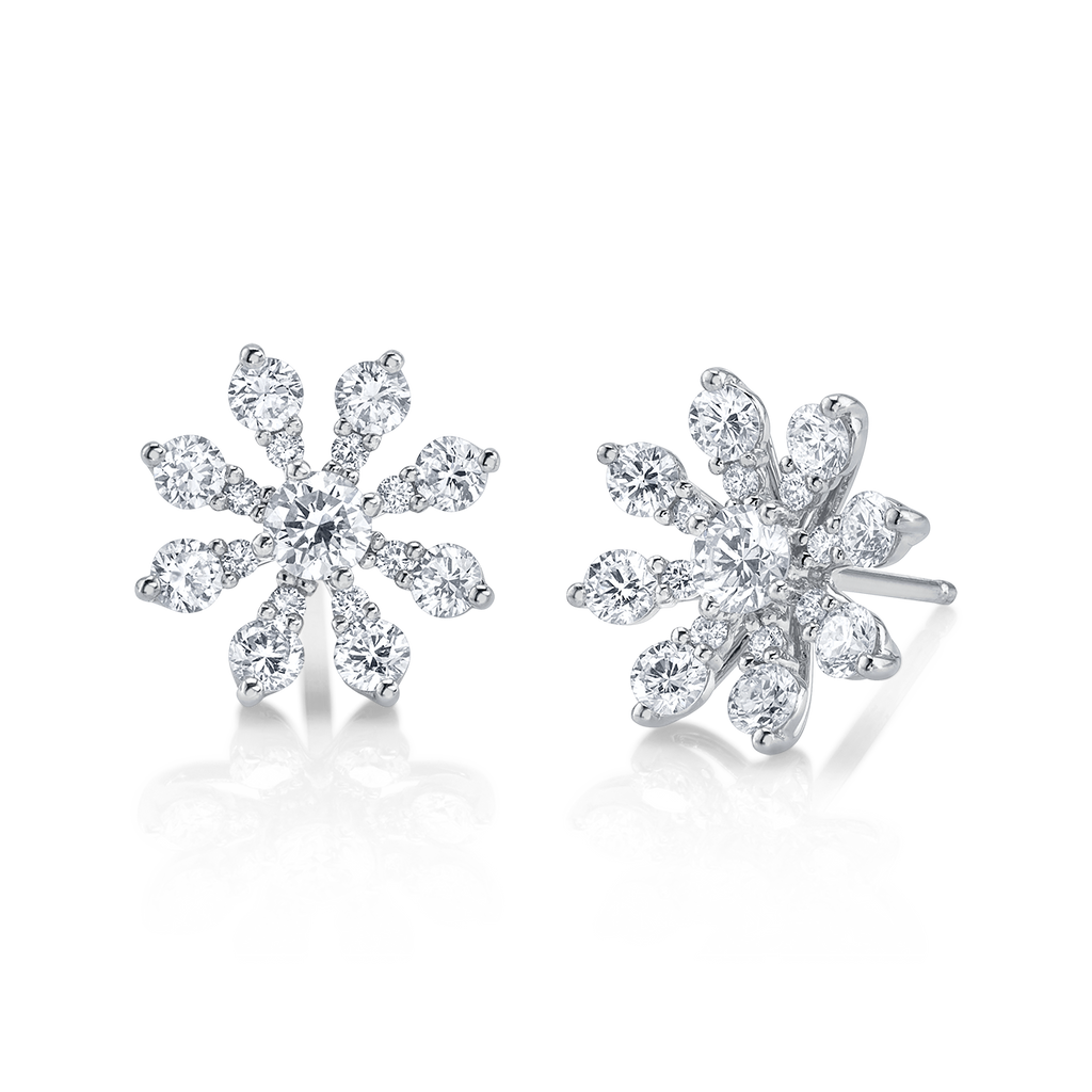 deBoulle Collection Bloom Earrings in White Gold