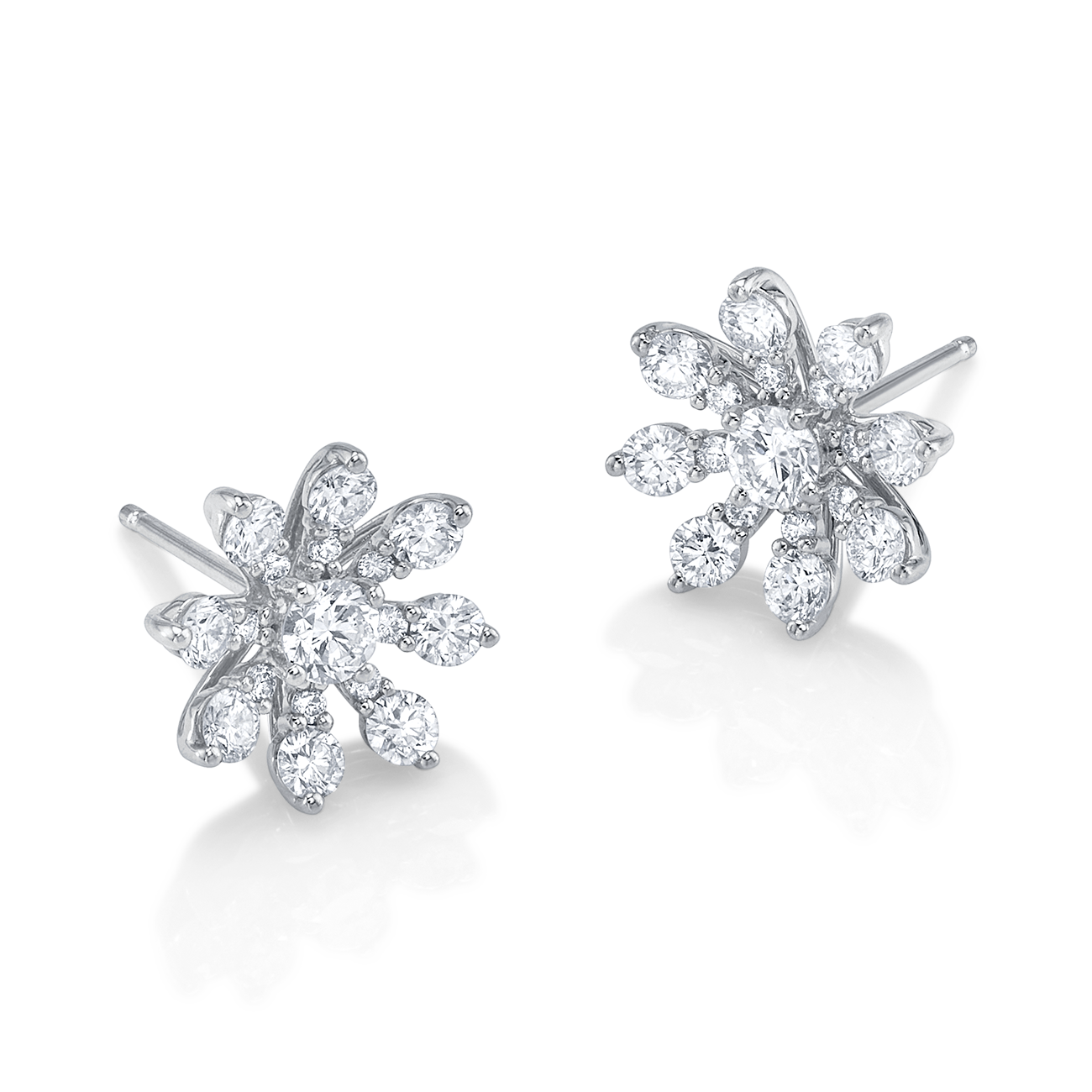 deBoulle Collection Bloom Earrings in White Gold