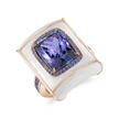 deBoulle Collection Tanzanite and Enamel Ring in Yellow Gold