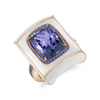 deBoulle Collection Tanzanite and Enamel Ring in Yellow Gold