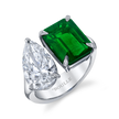 deBoulle High Jewelry Collection Toi Et Moi Emerald and Diamond RIng