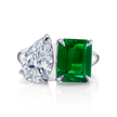 deBoulle High Jewelry Collection Toi Et Moi Emerald and Diamond RIng