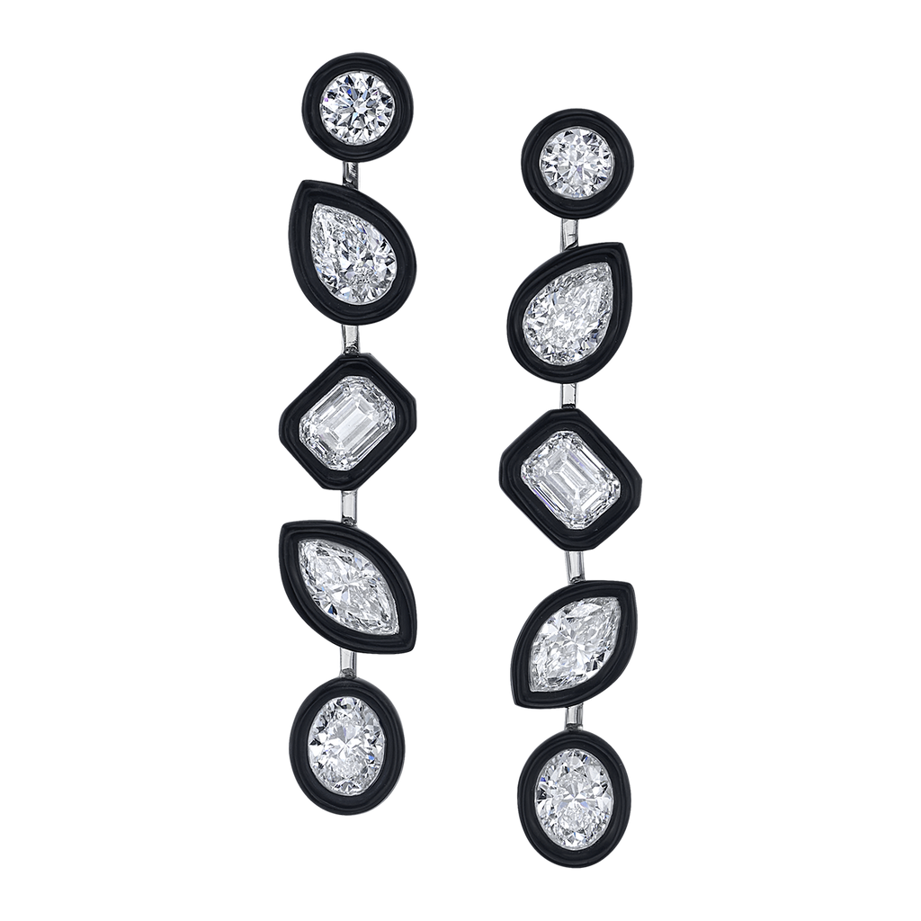 deBoulle Collection Ceramic Diamond Earrings