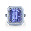 deBoulle Collection Tanzanite and Enamel Ring in White Gold