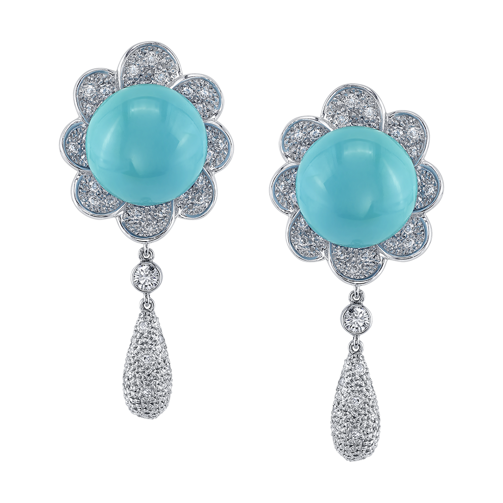 deBoulle Collection Turquoise Floral Earrings